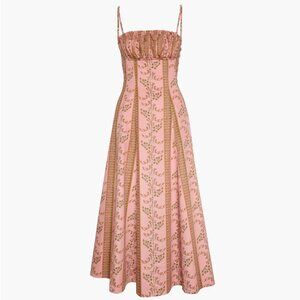 Hill House • The Maisie Dress • Rust Dandelion Floral Stripe • Medium